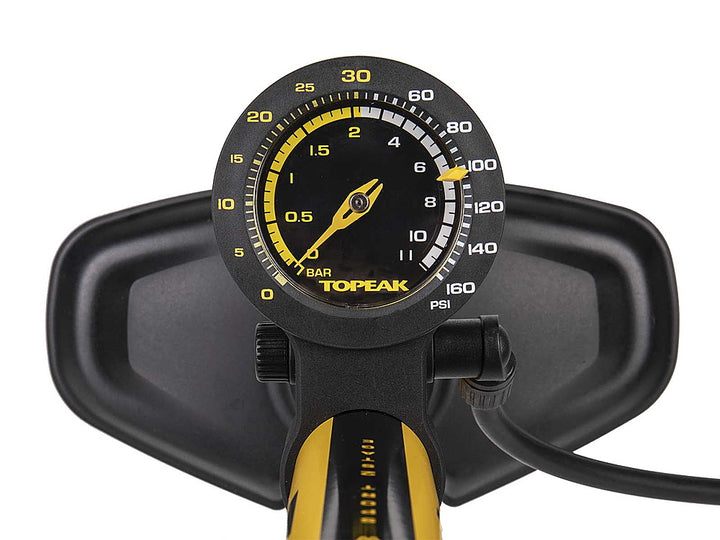Topeak - JoeBlow Sport 2Stage Floor Pump, 160 PSI/11 BAR, TwinHead DX5 - Yellow_6