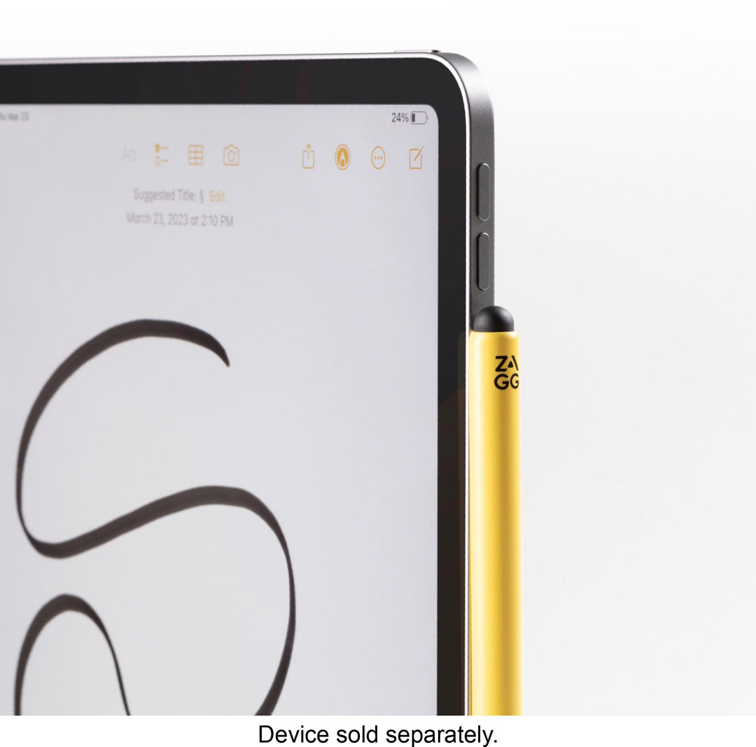 ZAGG - Pro Stylus 2 Active, Dual-Tip Stylus with Wireless Charging - Yellow_5