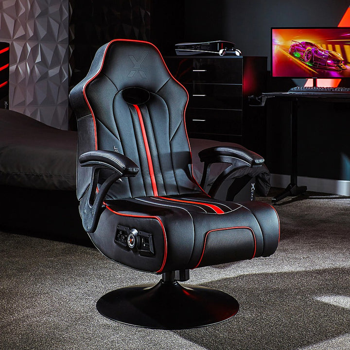 X Rocker - Torque Bluetooth Audio Pedestal Gaming Chair with Subwoofer and Vibration - Black_1