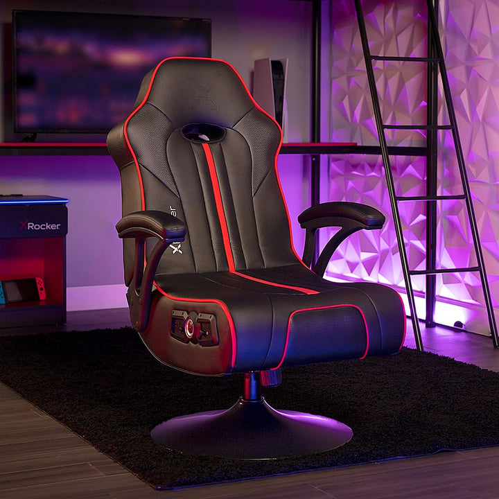 X Rocker - Torque Bluetooth Audio Pedestal Gaming Chair with Subwoofer and Vibration - Black_2