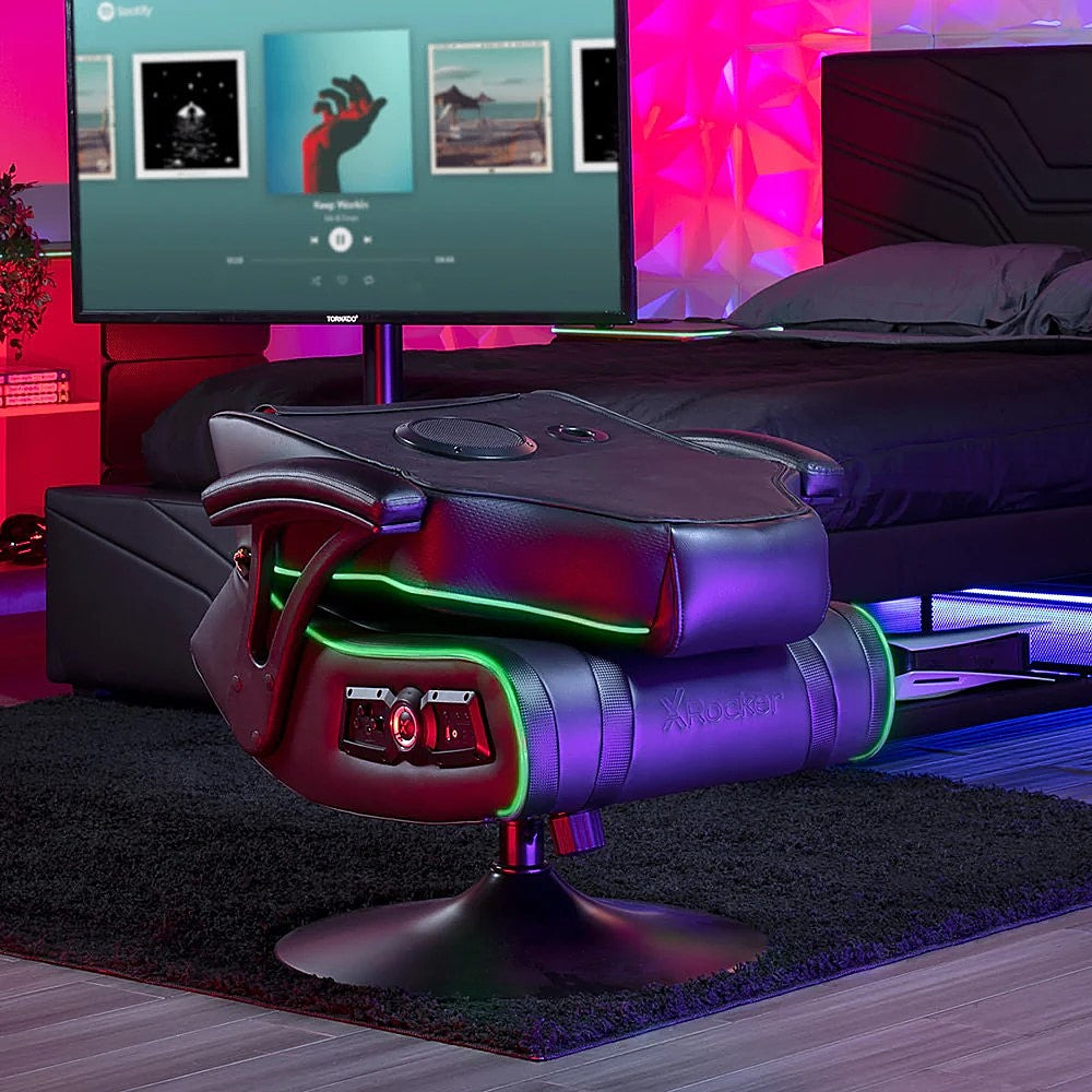 X Rocker - CXR3 LED Audio Pedestal Gaming Chair with Subwoofer - Black_8