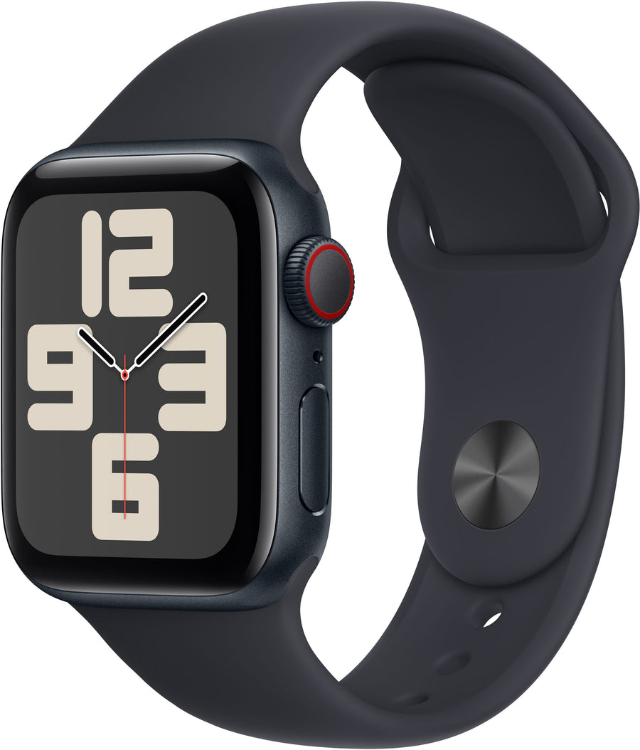 Apple Watch SE 2nd Generation (GPS + Cellular) 40mm Midnight Aluminum Case with Midnight Sport Band - S/M - Midnight (Verizon)_0