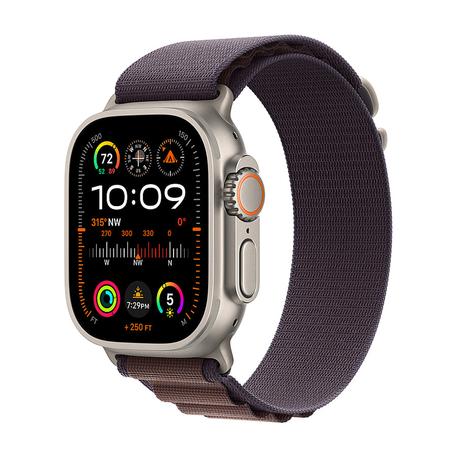 Apple Watch Ultra 2 (GPS + Cellular) 49mm Titanium Case with Indigo Alpine Loop - Large - Titanium_0