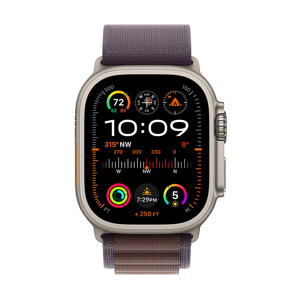 Apple Watch Ultra 2 (GPS + Cellular) 49mm Titanium Case with Indigo Alpine Loop - Large - Titanium_1