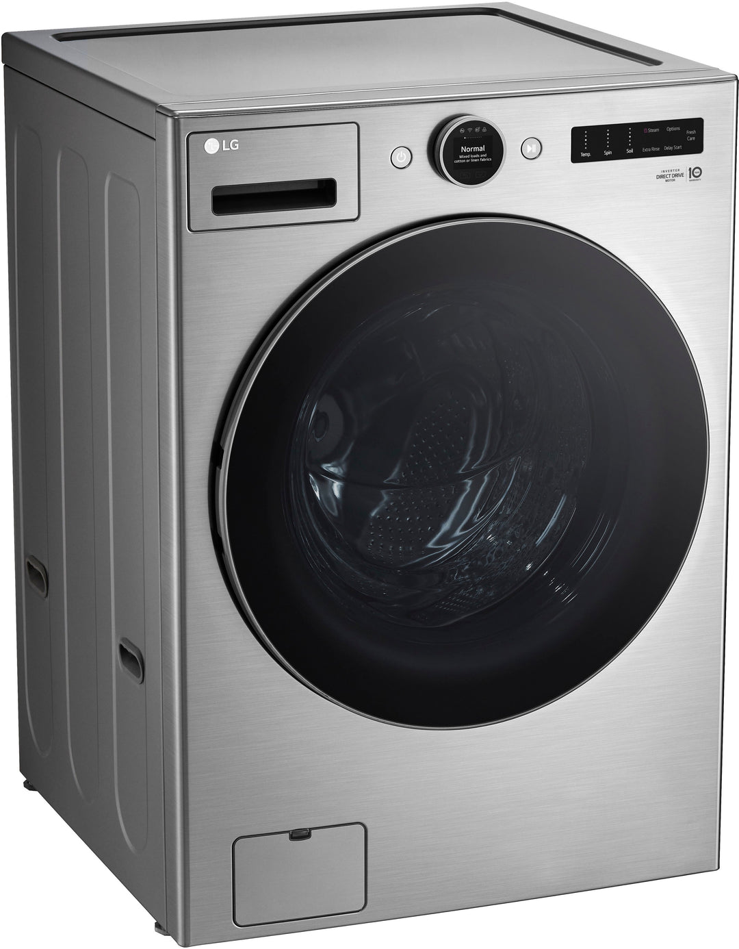 LG - 4.5 Cu. Ft. High-Efficiency Stackable Smart Front Load Washer with Steam and and ezDispense - Graphite Steel_7