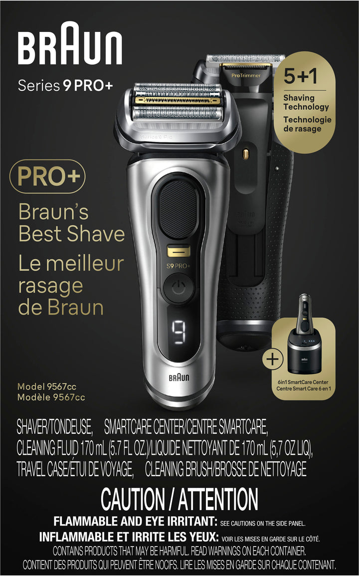 Braun Series 9 PRO+ Electric Shaver, 6in1 SmartCare, 9567cc Silver - Silver_2