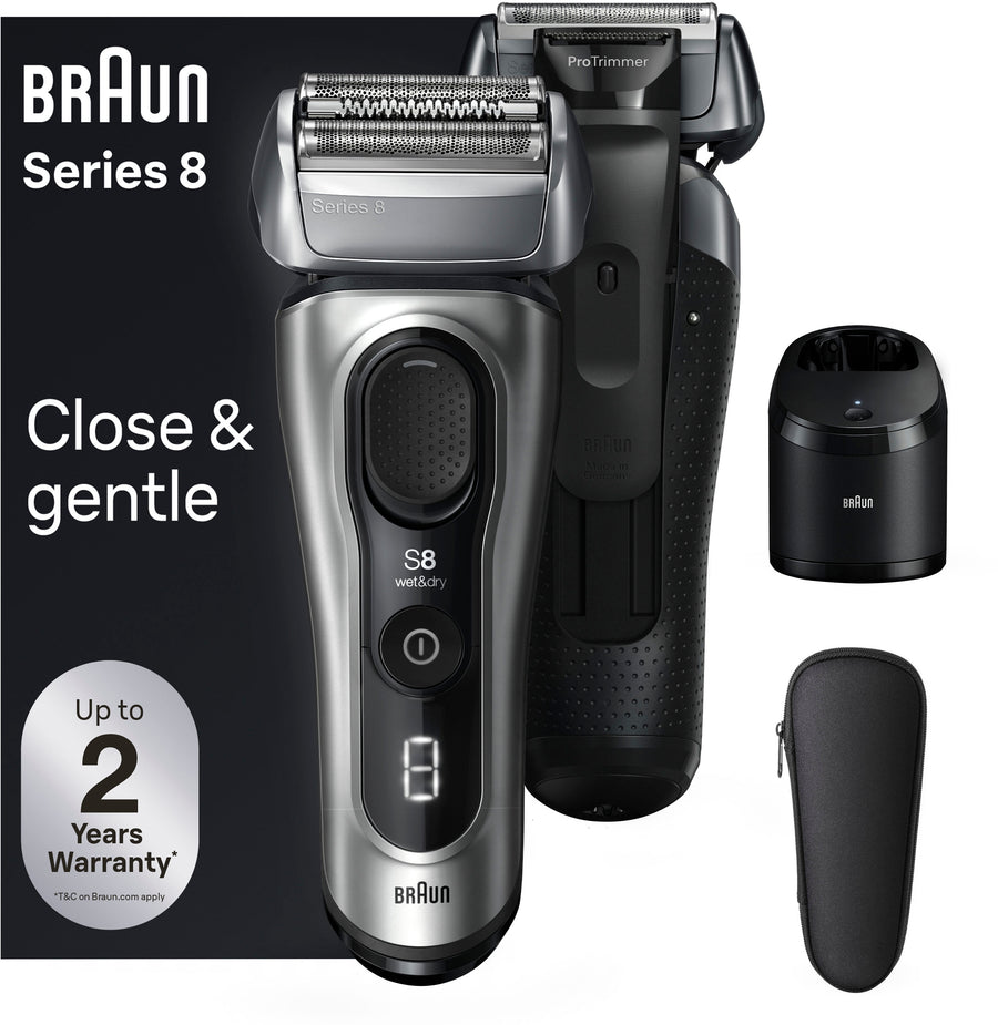 Braun Series 8 Electric Shaver, 5in1 SmartCare 8577cc, Galvano Silver - Galvano Silver_0