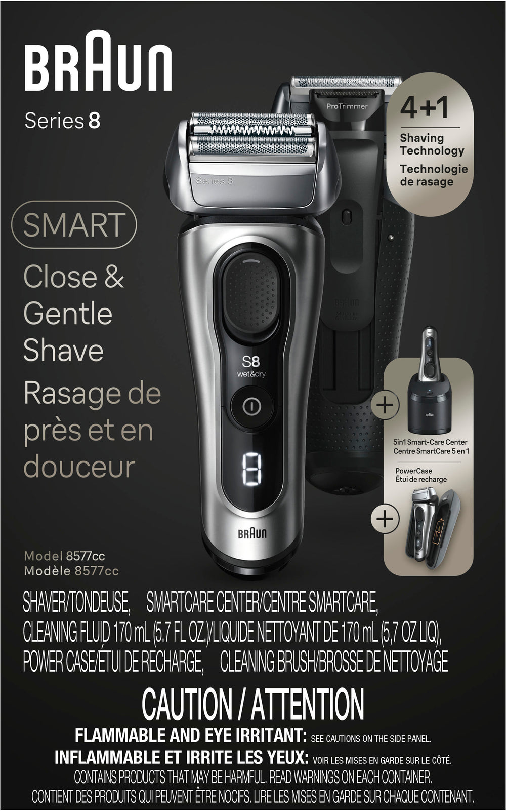 Braun Series 8 Electric Shaver, 5in1 SmartCare 8577cc, Galvano Silver - Galvano Silver_1
