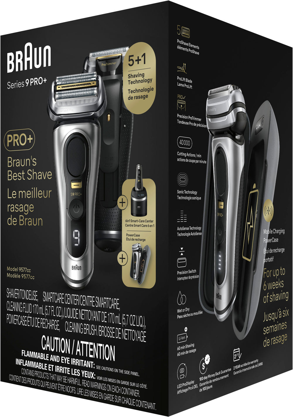 Braun Series 9 PRO+ Electric Shaver, 6in1 SmartCare, 9577cc Silver - Silver_1