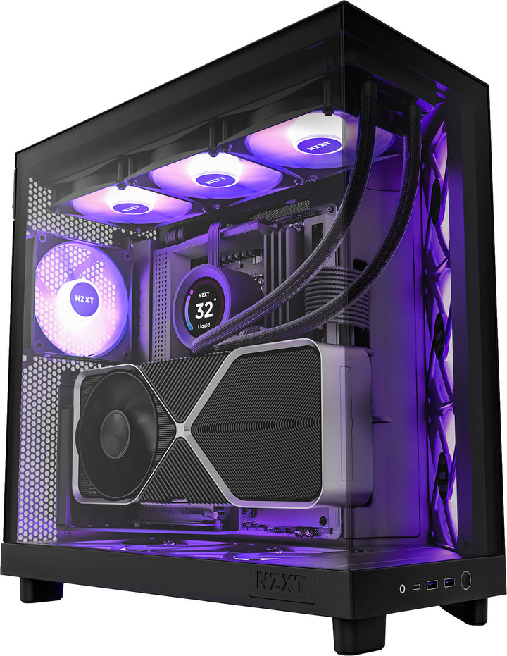 NZXT - H6 Flow RGB ATX Mid-Tower Case with Dual Chamber - Black_0