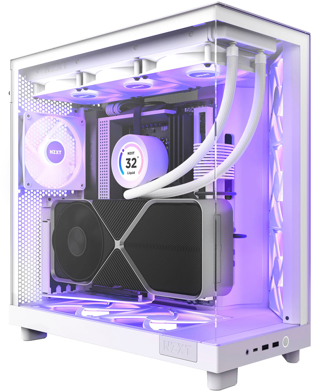 NZXT - H6 Flow RGB ATX Mid-Tower Case with Dual Chamber - White_0
