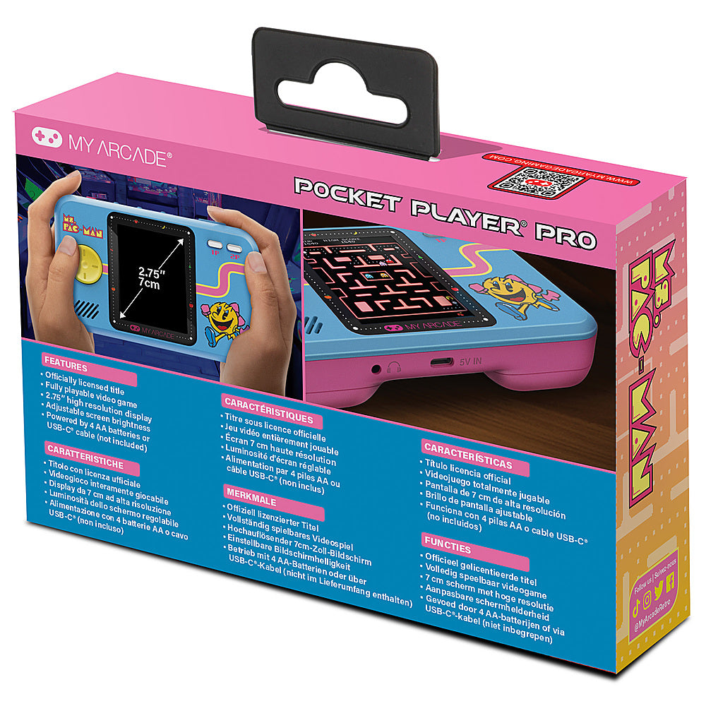 dreamGEAR - Ms.Pac-Man Portable Gaming System - Pink & Blue_1