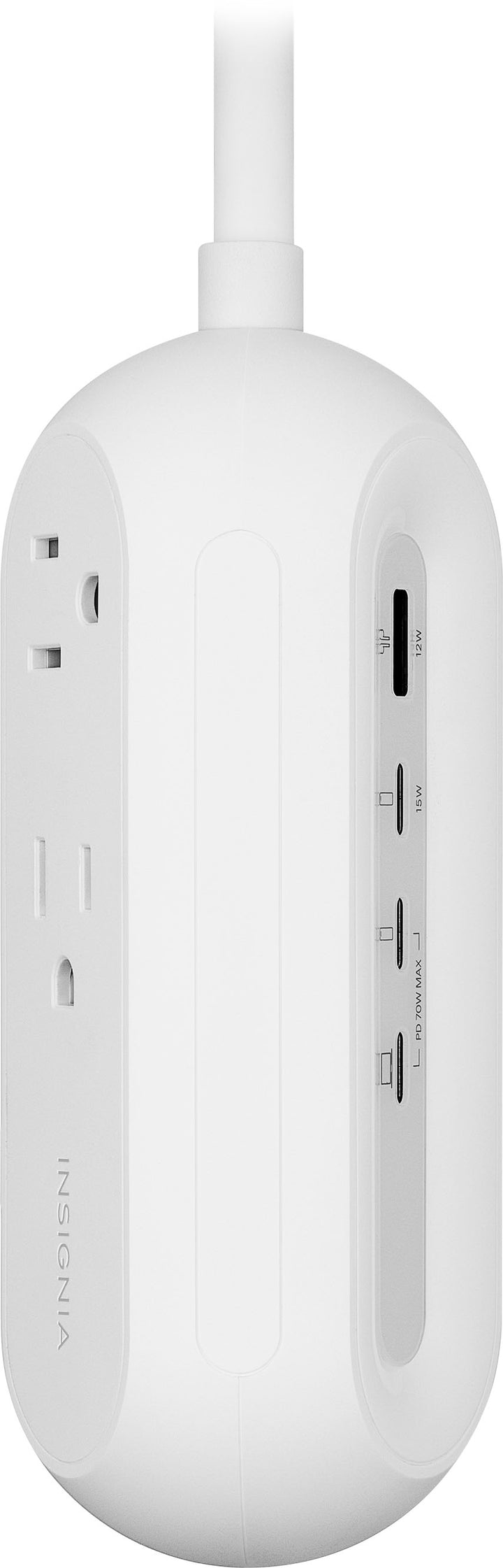 Insignia™ - 6-in-1 70W Charging Station Power Strip - White_0