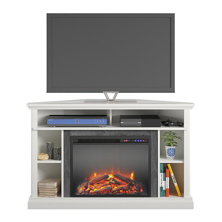 Ameriwood Home Overland Electric Corner Fireplace for TVs up to 50" - White_3