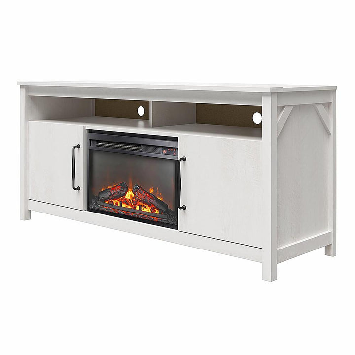 Ameriwood Home Augusta Electric Fireplace and TV Console for TVs up to 65” - Ivory Oak_4