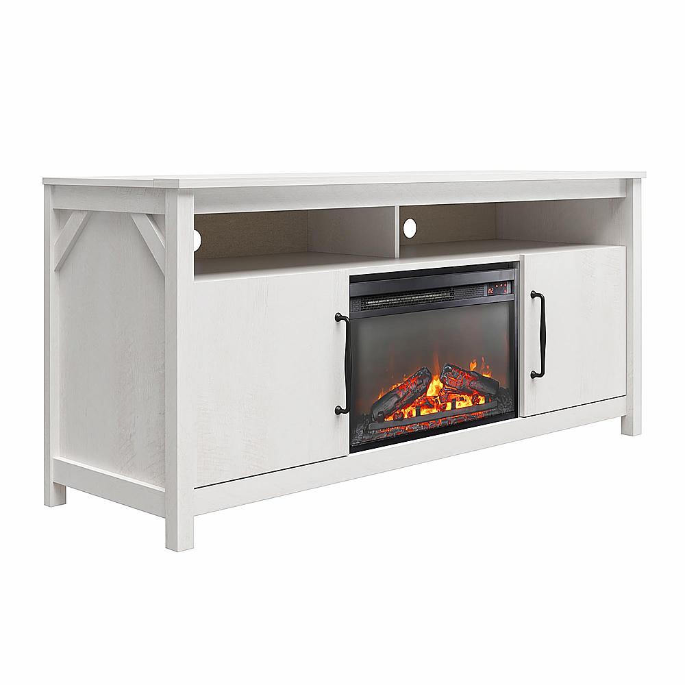 Ameriwood Home Augusta Electric Fireplace and TV Console for TVs up to 65” - Ivory Oak_3