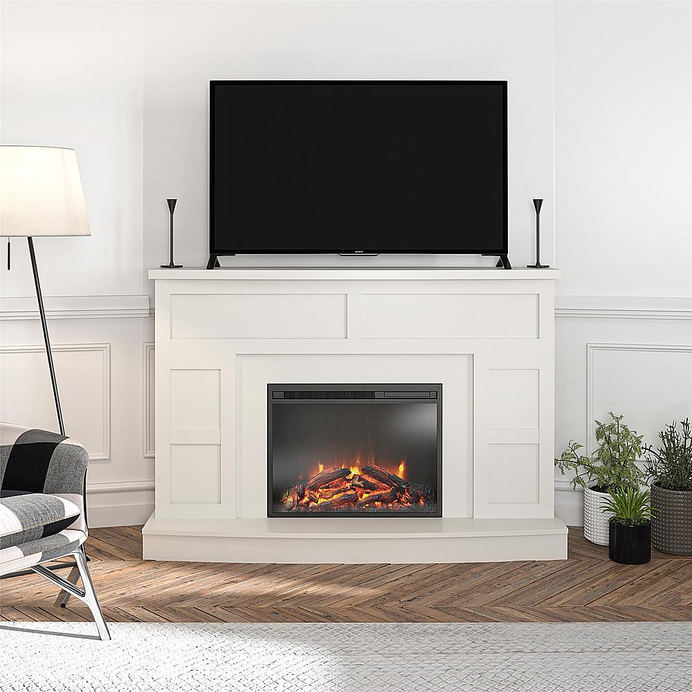 Ameriwood Home Barrow Creek Mantel with Fireplace - White_1
