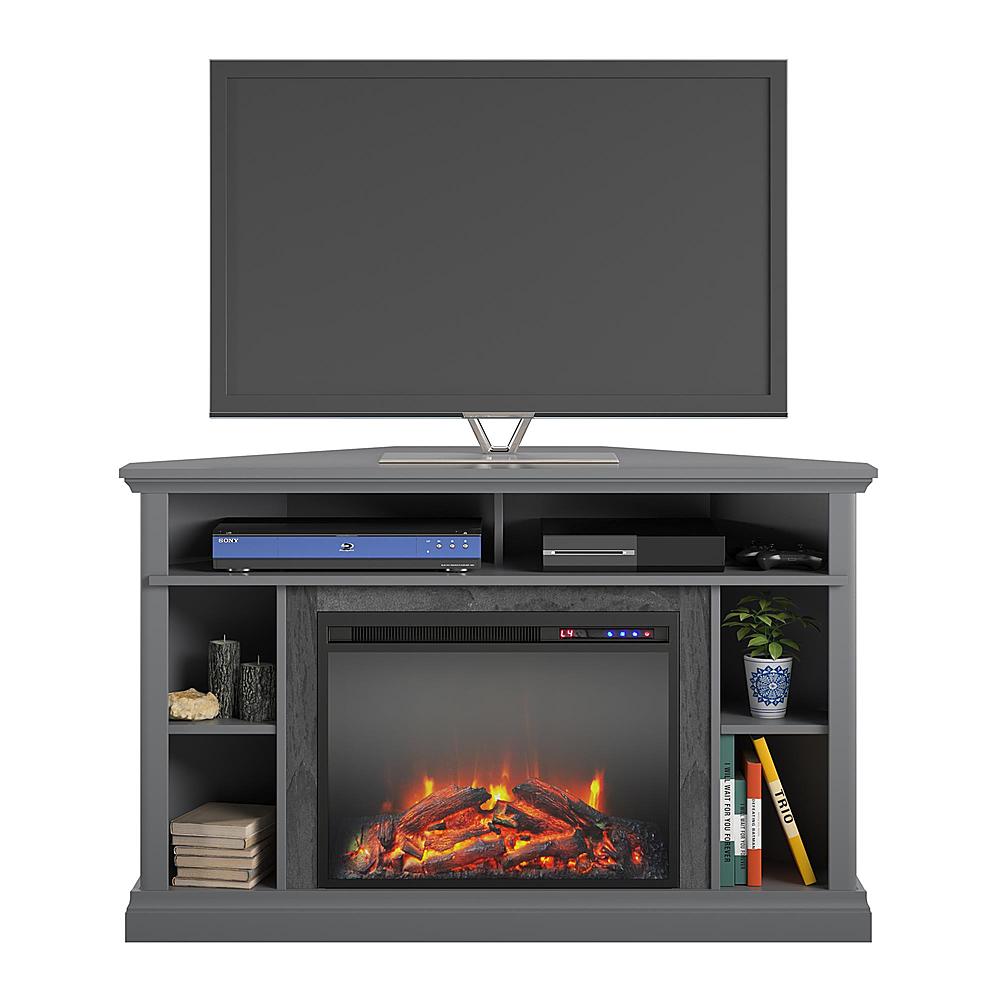 Ameriwood Home Overland Electric Corner Fireplace for TVs up to 50" - Graphite Gray_4