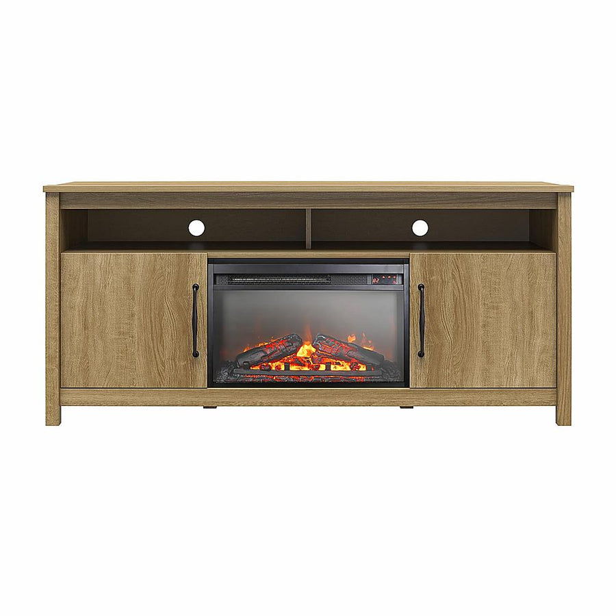 Ameriwood Home Augusta Electric Fireplace and TV Console for TVs up to 65” - Natural_0