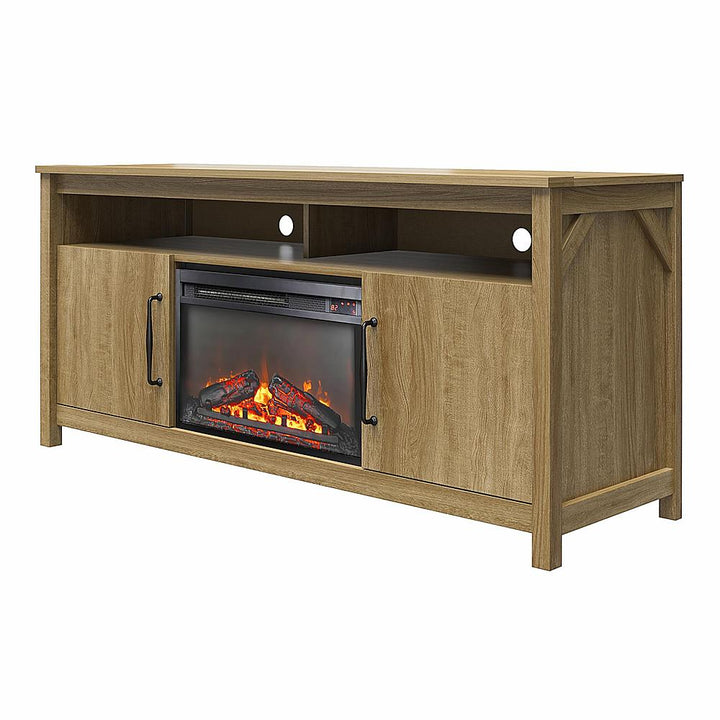 Ameriwood Home Augusta Electric Fireplace and TV Console for TVs up to 65” - Natural_2