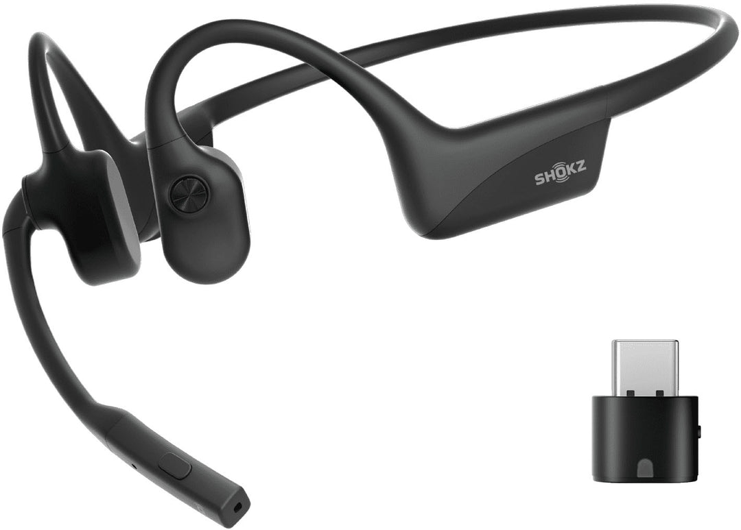 Shokz - OpenComm 2 UC Bone Conduction Bluetooth Headset With USB-C Wireless Adapter - Black_0