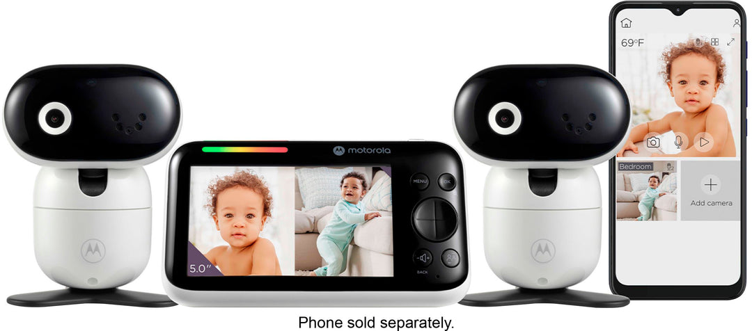 Motorola - PIP1510-2 CONNECT 5" WiFi Video Baby Monitor with 2 Cameras - White_3