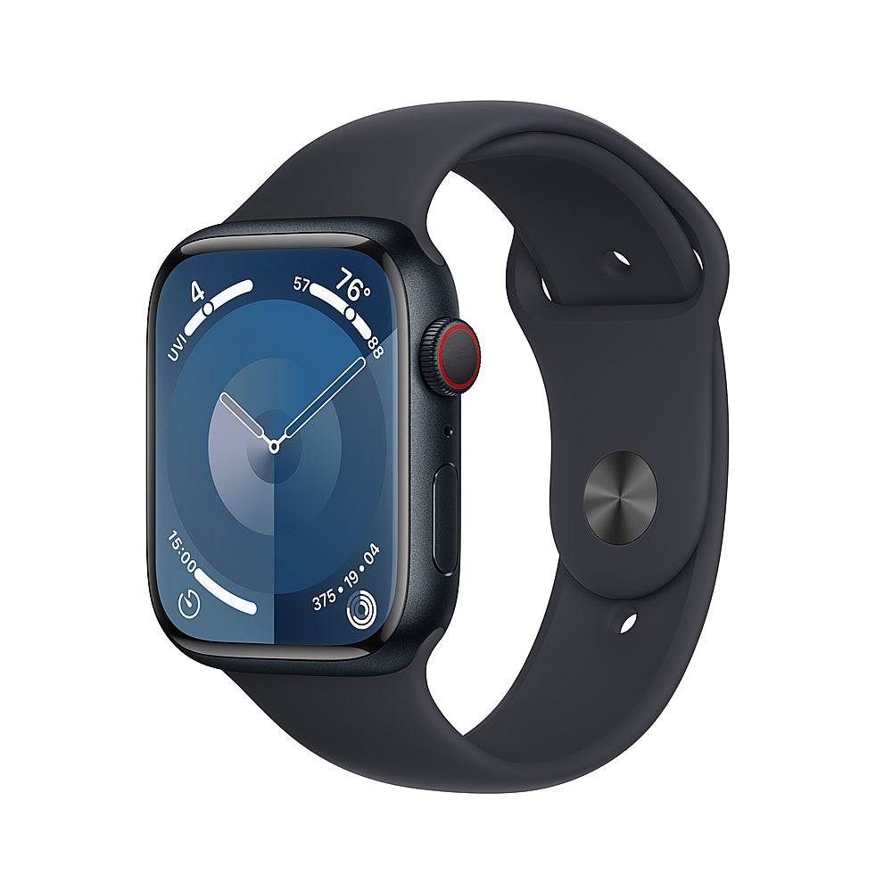 Apple Watch Series 9 (GPS + Cellular) 45mm Midnight Aluminum Case with Midnight Sport Band - S/M - Midnight (Verizon)_0