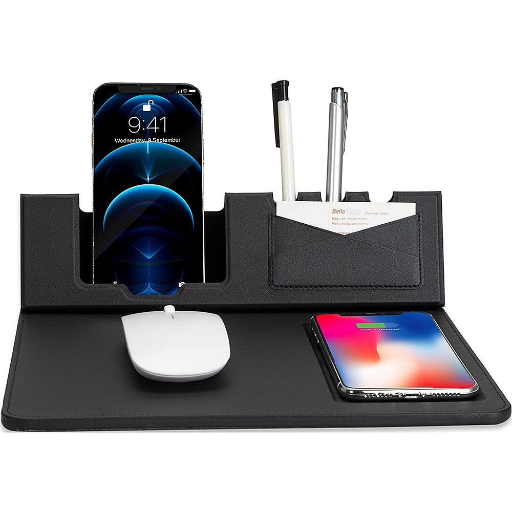 SaharaCase - Office Mouse Pad with Qi Wireless Charging - Black_3