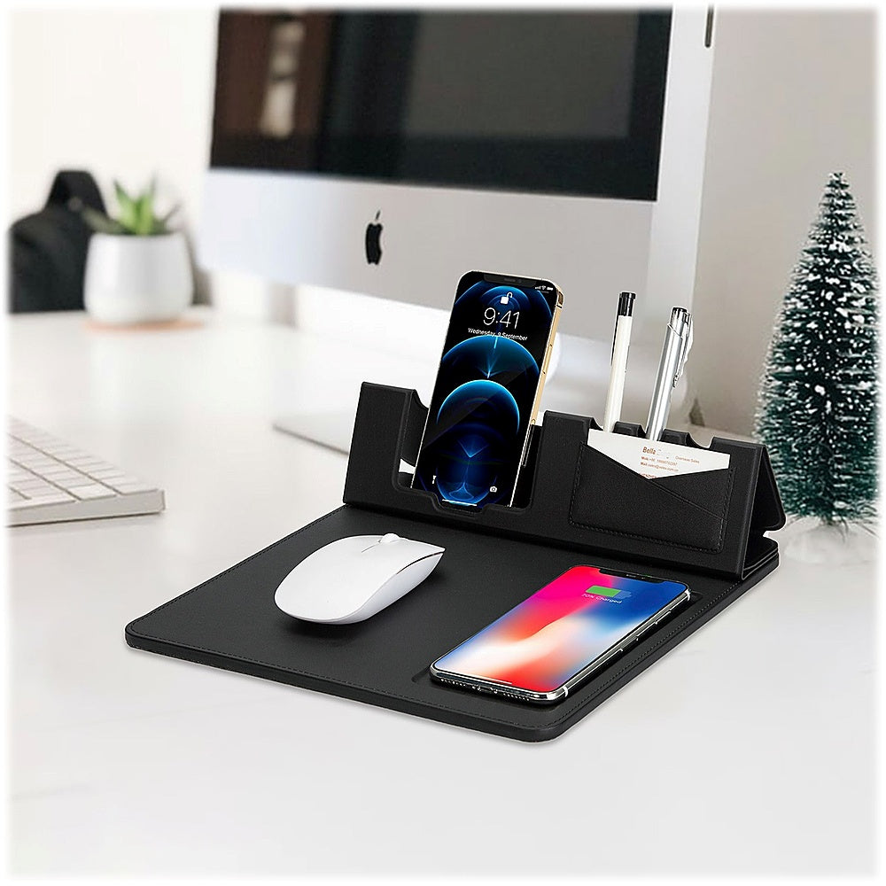 SaharaCase - Office Mouse Pad with Qi Wireless Charging - Black_1