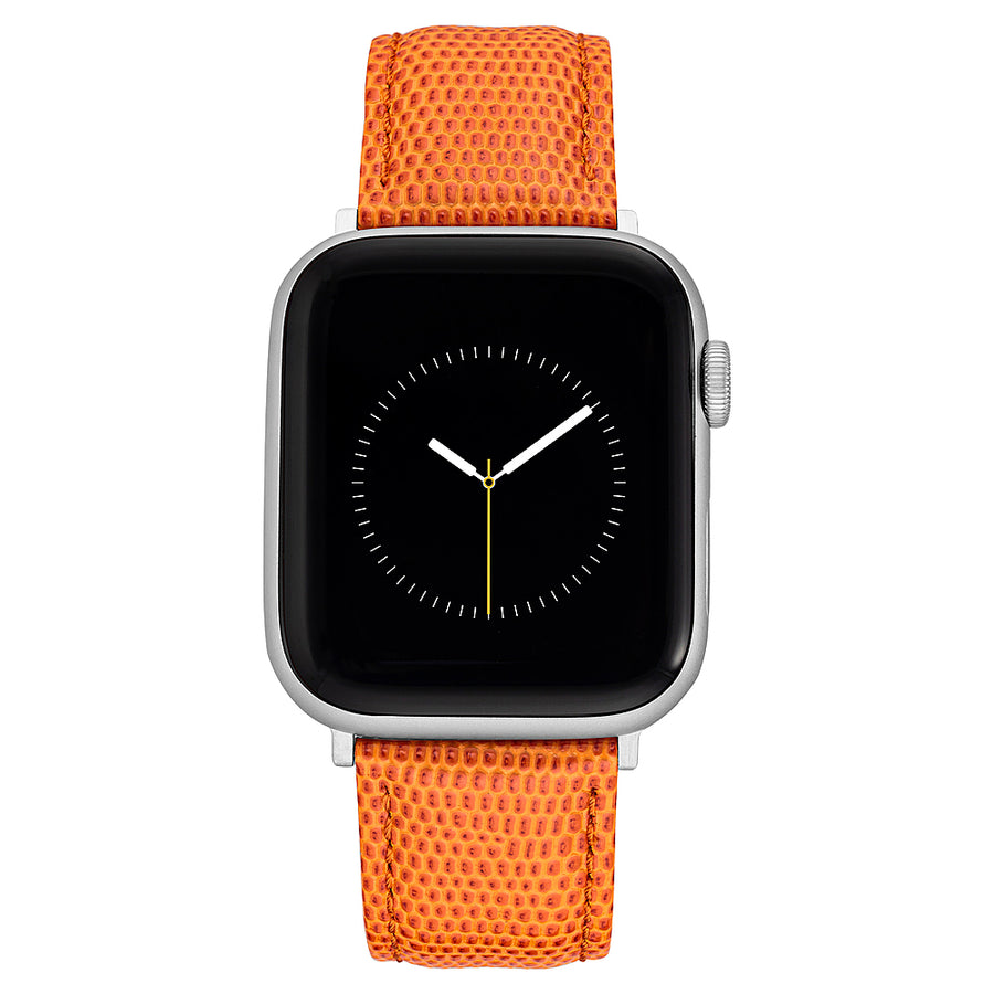 WITHit - Men's Lizard Grain Pattern Leather Band for Apple Watch 42/44/45/Ultra (49mm) - Orange_0