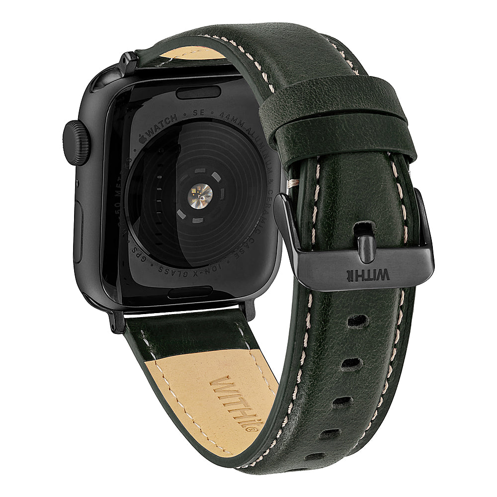 WITHit - Men's Smooth Leather Band for Apple Watch 42/44/45/Ultra (49mm) - Green_2