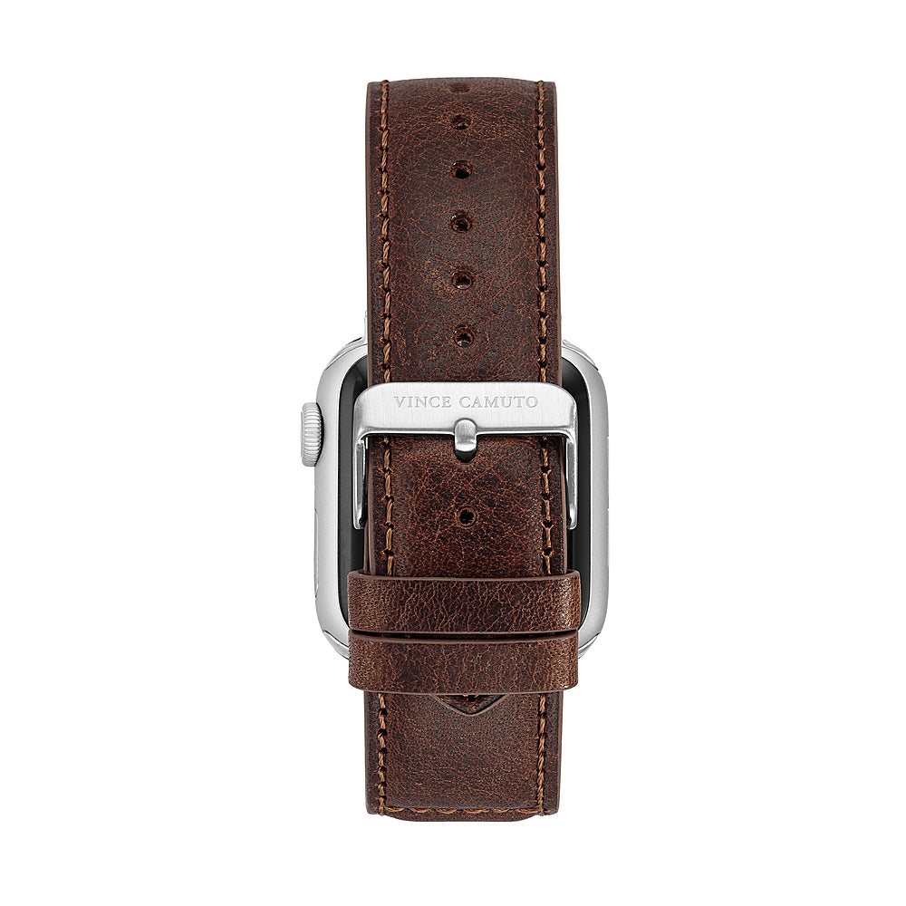 WITHit - Vince Camuto Men's Leather Band with Stitching Accents for Apple Watch 42/44/45/Ultra (49mm) - Brown_2