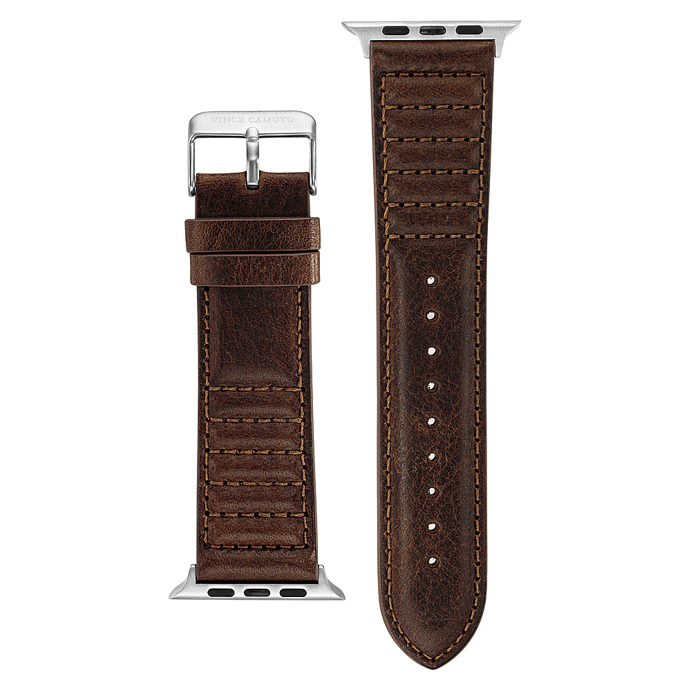 WITHit - Vince Camuto Men's Leather Band with Stitching Accents for Apple Watch 42/44/45/Ultra (49mm) - Brown_1
