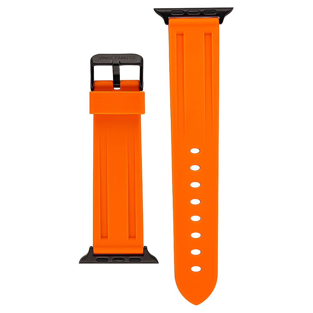 WITHit - Vince Camuto Men's Silicone Band with Black Stainless Steel Buckle for Apple Watch 42/44/45/Ultra (49mm) - Orange_1