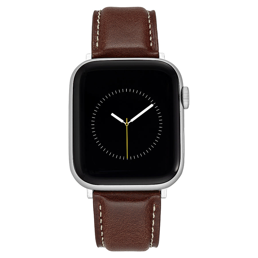 WITHit - Men's Smooth Leather Band for Apple Watch 42/44/45/Ultra (49mm) - Brown_0