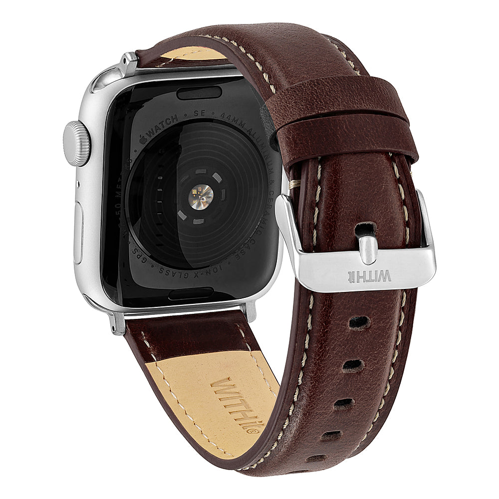 WITHit - Men's Smooth Leather Band for Apple Watch 42/44/45/Ultra (49mm) - Brown_2