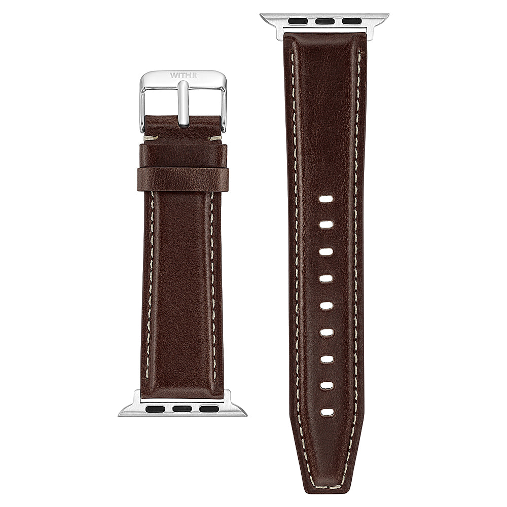 WITHit - Men's Smooth Leather Band for Apple Watch 42/44/45/Ultra (49mm) - Brown_1