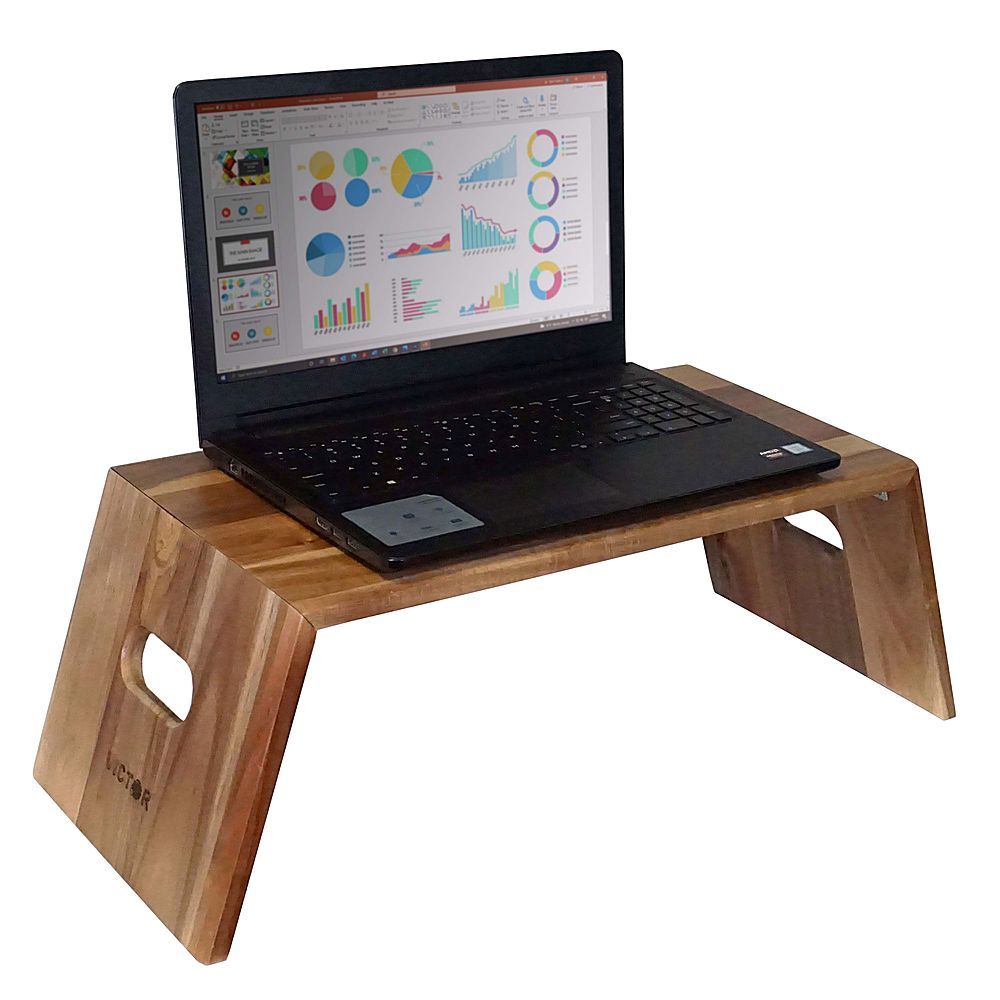 Victor - Portable Folding Acacia Wood Laptop Desk - Brown_4