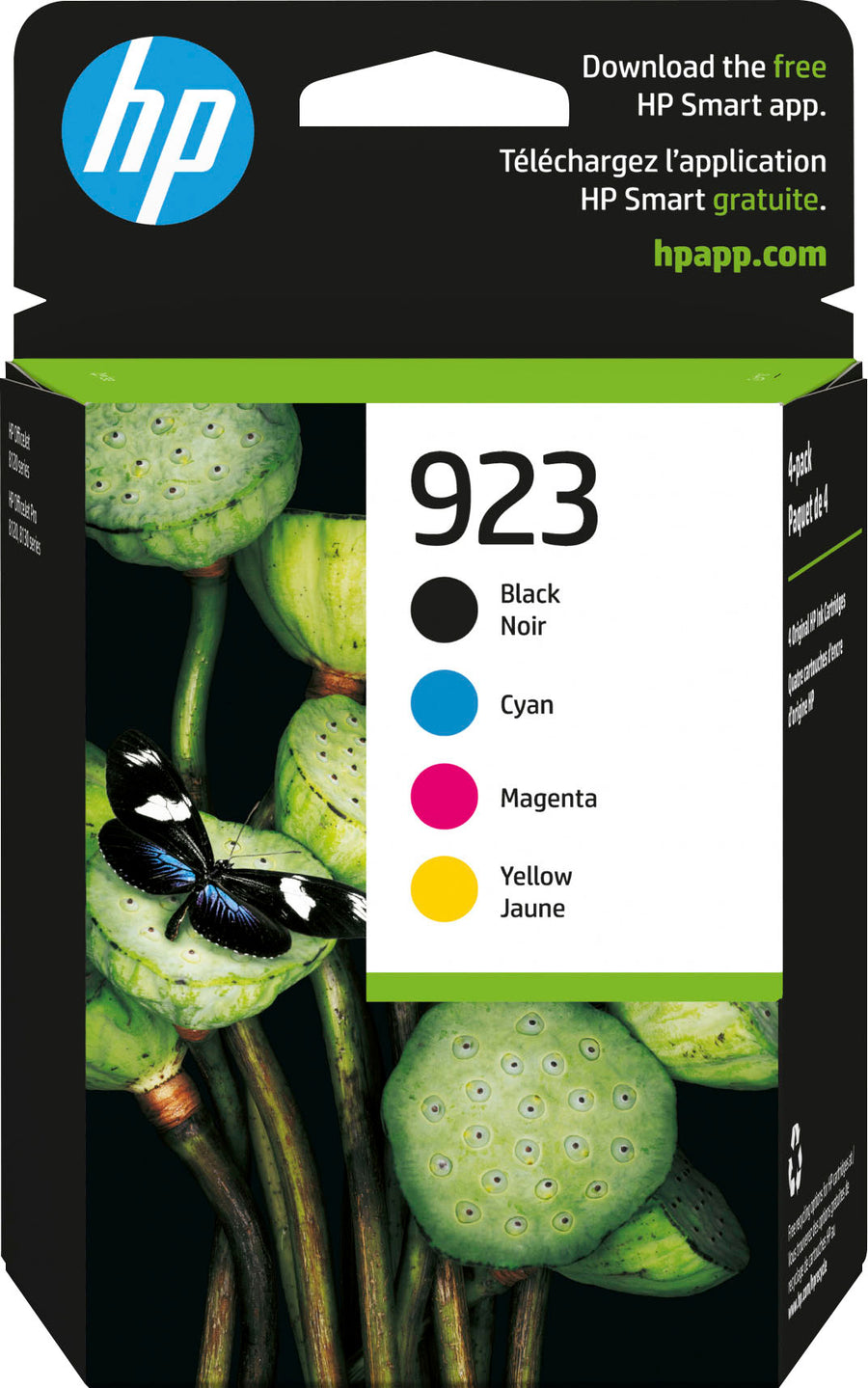 HP - 923 4-Pack Standard Capacity Ink Cartridges - Black/Magenta/Yellow/Cyan_0