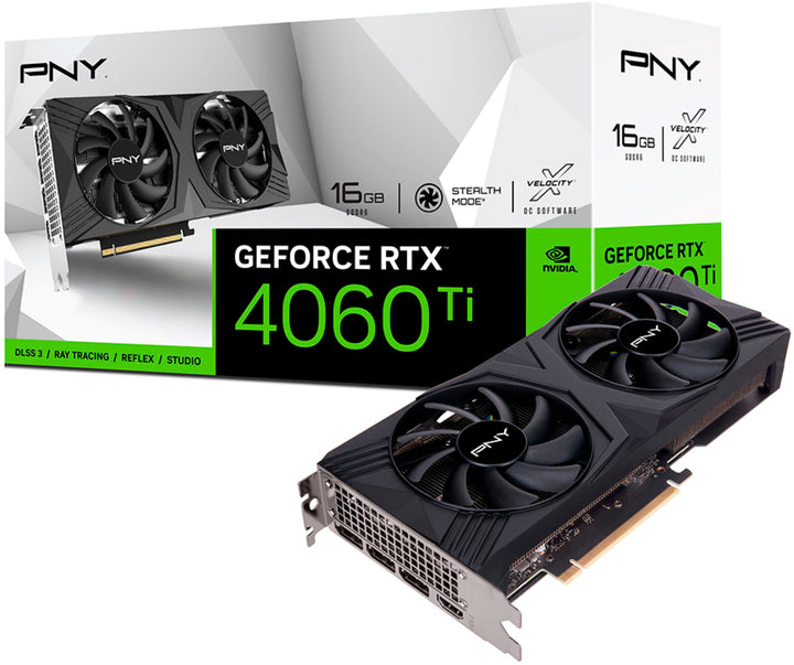 PNY - GeForce RTX 4060 Ti 16GB GDDR6 PCIe Gen 4 x16 Graphics Card with Dual Fan - Black_0