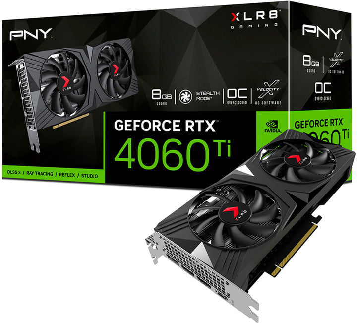 PNY - GeForce RTX 4060 Ti 8GB GDDR6 PCIe Gen 4 x16 Graphics Card with Dual Fan - Black_0