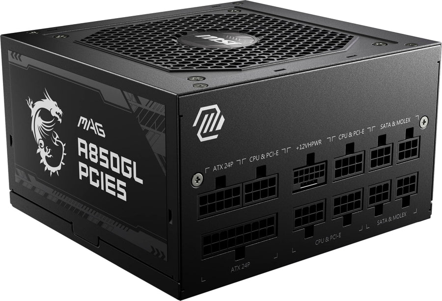MSI - A850GL PCIE 5 - Full Modular – 80 Plus Gold 850W-ATX 3.0 Gaming Power Supply - Black - Black_0