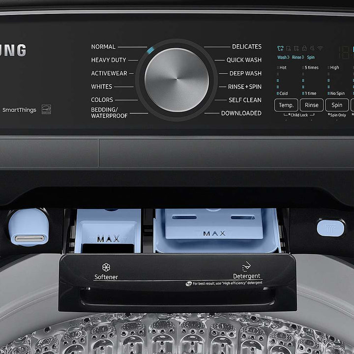 Samsung - 5.4 cu. ft. High-Efficiency Smart Top Load Washer with ActiveWave Agitator - Brushed Black_4