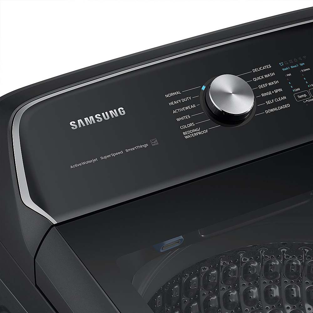 Samsung - 5.4 cu. ft. High-Efficiency Smart Top Load Washer with ActiveWave Agitator - Brushed Black_2