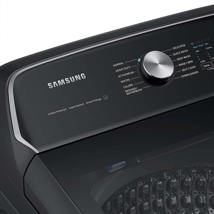 Samsung - 5.4 cu. ft. High-Efficiency Smart Top Load Washer with ActiveWave Agitator - Brushed Black_2