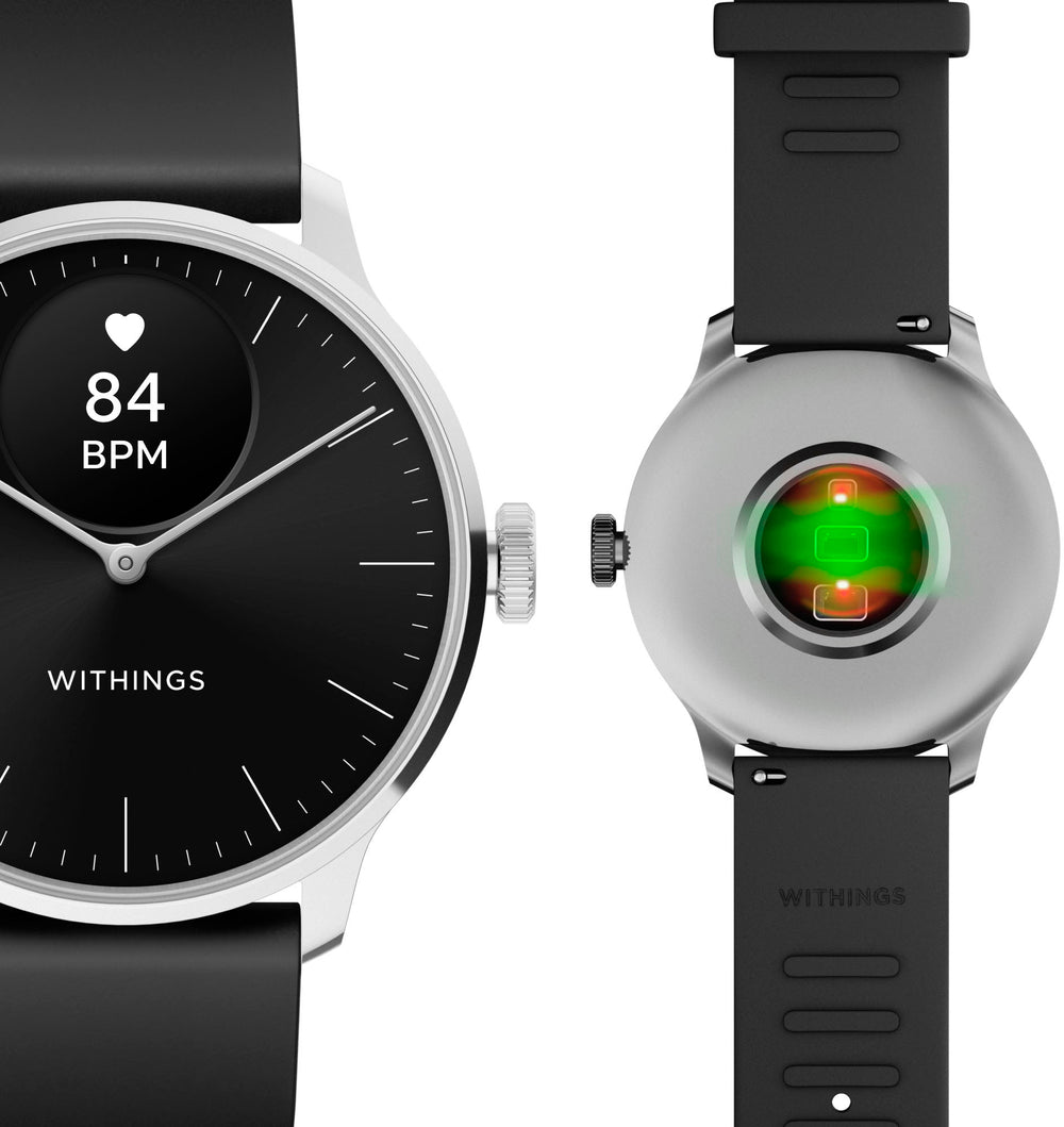Withings - ScanWatch Light -  Daily Health Hybrid Smartwatch - 37mm - Black/Silver_1
