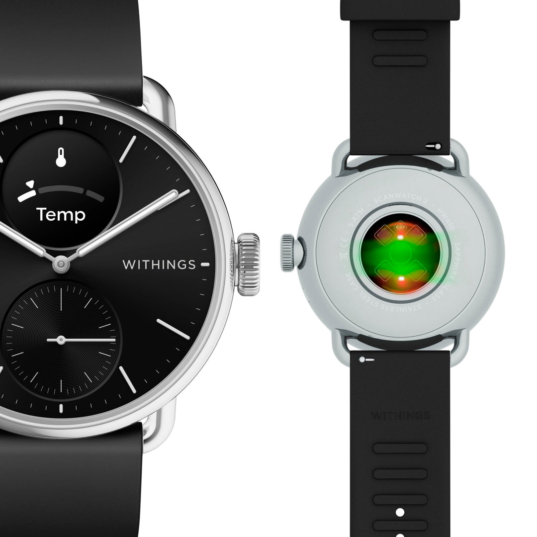 Withings - ScanWatch 2 - Heart Health Hybrid Smartwatch - 38mm - Black/Silver_1