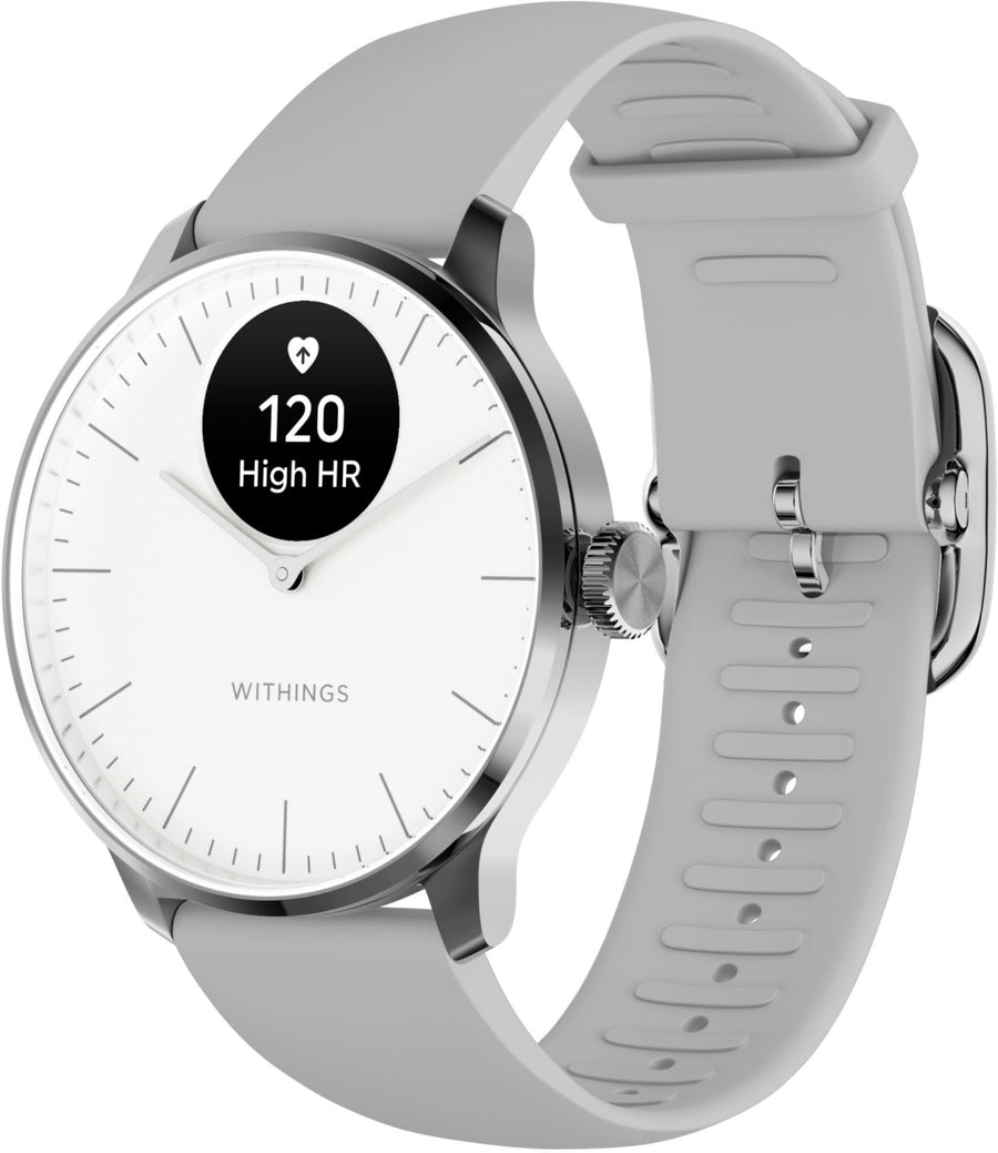 Withings - ScanWatch Light -  Daily Health Hybrid Smartwatch - 37mm - White/Silver_0