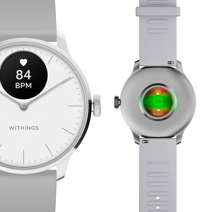 Withings - ScanWatch Light -  Daily Health Hybrid Smartwatch - 37mm - White/Silver_3