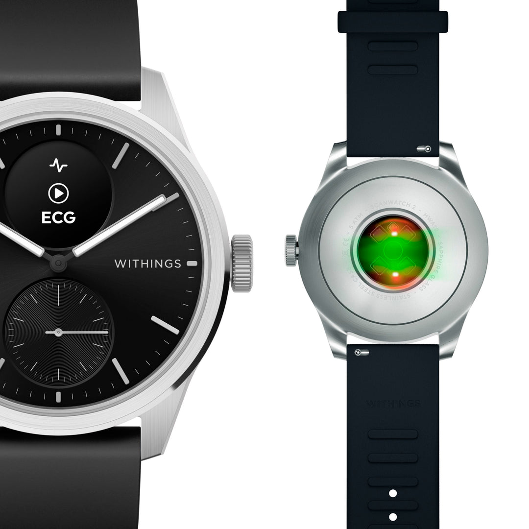 Withings - ScanWatch 2 -   Heart Health Hybrid Smartwatch - 42mm - Black/Silver_1